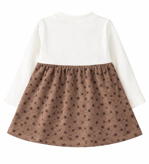 Baby Girls Floral Corduroy Full Sleeve Dress