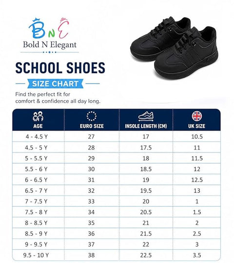 Stretch Elastic Lace School Shoes for Boys n Girls