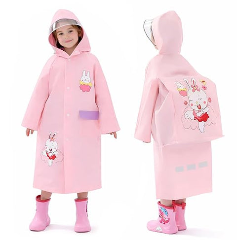 Kids Pink Bunny Raincoat