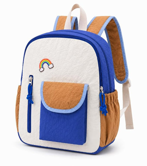 Waterproof Crinkle Rainbow School Bag Backpack for Girl Boy