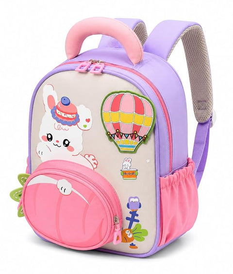 Bunny in Hot Air Balloon School Bag Backpack for Girls
