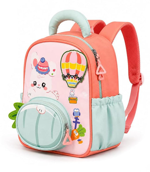 Bunny in Hot Air Balloon School Bag Backpack for Girls