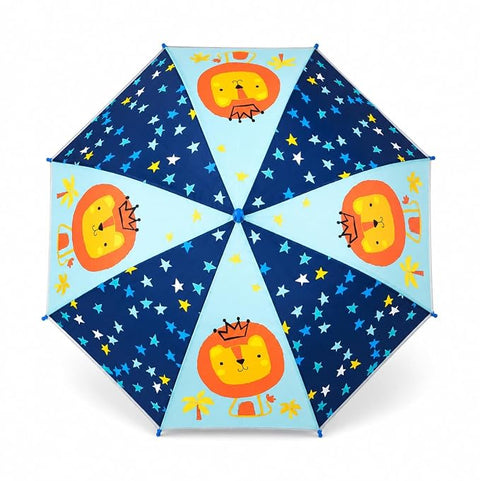 Kids Auto Open Lion Rain Umbrella