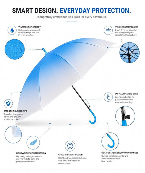 Bloomy Rain Umbrella | Lightweight Waterproof J Handle