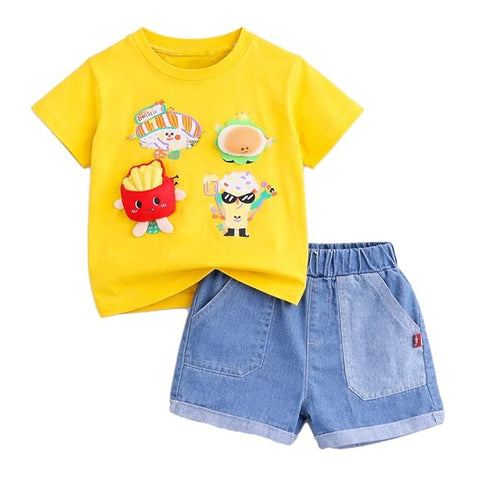 Kids 3D Fries Summer Clothing Set