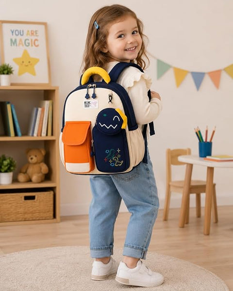 Kids Dino & Bunny School Bag Backpack with Coin Purse