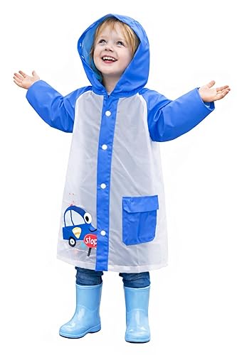 Blue EVA Hooded Raincoat