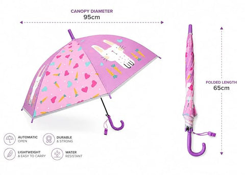 Kids Auto Open Cartoon Rain Umbrella
