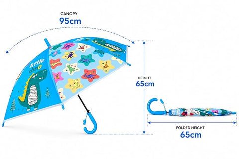 Kids Colorful Dinosaur Rain Umbrella with Whistle Keychain