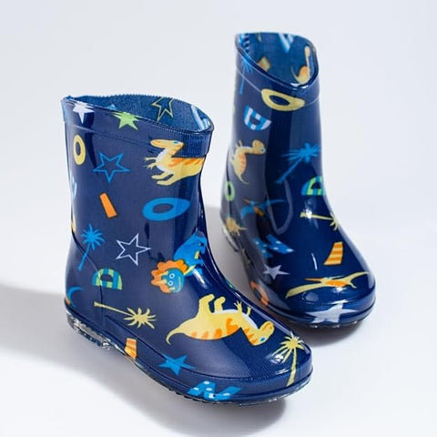 Kids Dino Print Rain Boots