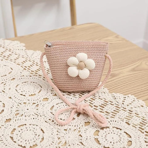Sun Hat with Matching Sling Bag Combo For 2-8 Years Girls
