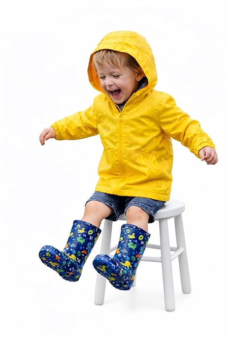 Kids Dino Print Rain Boots