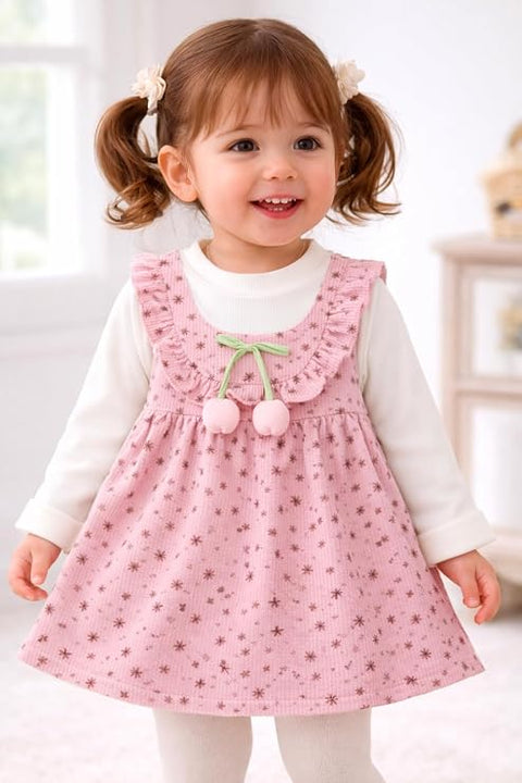 Baby Girls Floral Corduroy Full Sleeve Dress