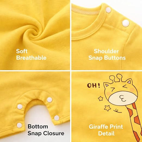 Half Sleeve Pure Cotton Cartoon Printed Onesie Romper Bodysuit for Newborn to Infant Kids