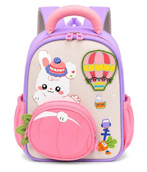Bunny in Hot Air Balloon School Bag Backpack for Girls