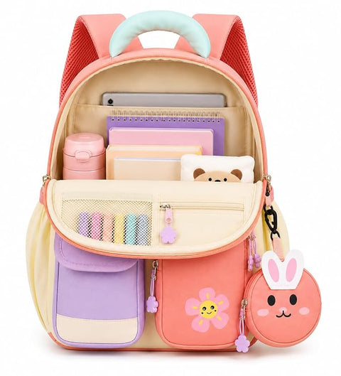 Kids Bunny School Bag Backpack with Coin Purse