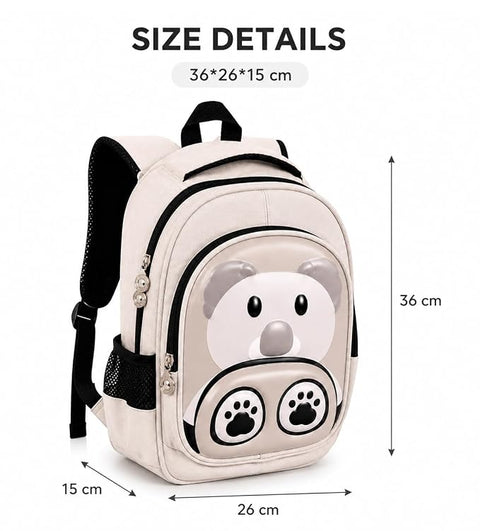 Kids 3D Bear School Backpack for Boys N Girls
