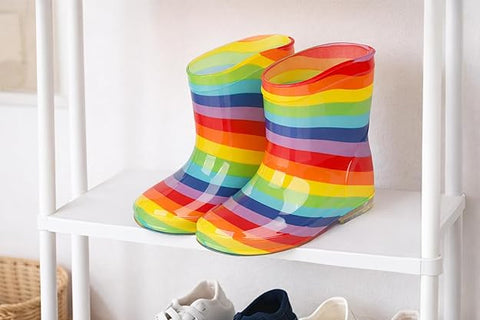 Kids Rainbow Stripe Rain Boots