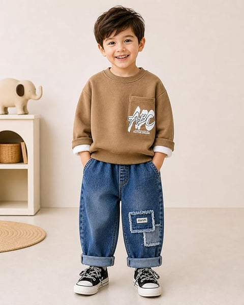 Boys Graphic Sweatshirt & Denim Jeans Co-ord Set