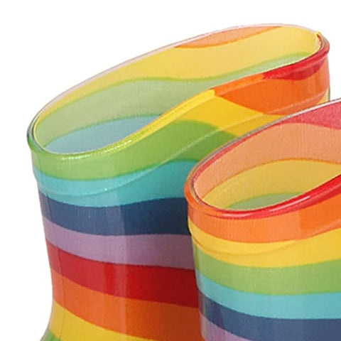 Kids Rainbow Stripe Rain Boots