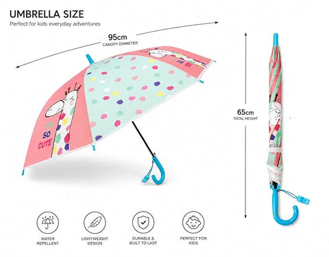 Kids Auto Open Giraffe Rain Umbrella