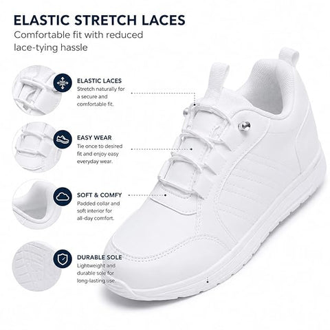 Stretch Elastic Lace School Shoes for Boys n Girls