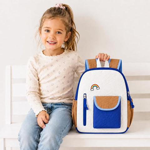 Waterproof Crinkle Rainbow School Bag Backpack for Girl Boy