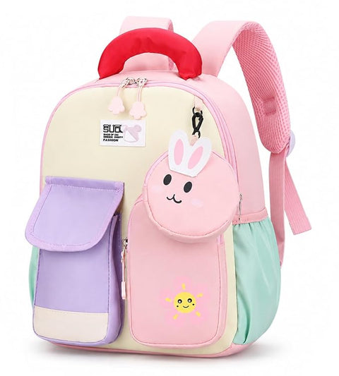 Kids Dino & Bunny School Bag Backpack with Coin Purse