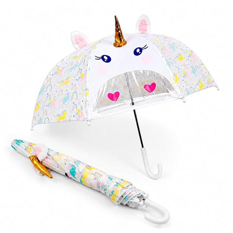 Kids 3D Unicorn Umbrella | No Pinch School Umbrella
