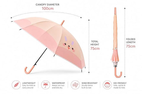 Cute Pastel Bunny Umbrella for Monsoon