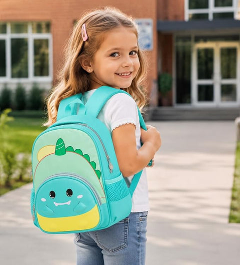Kids Green Dino School Backpack