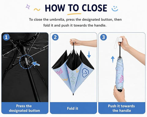 All Over Print 5 Fold Mini Travel Umbrella