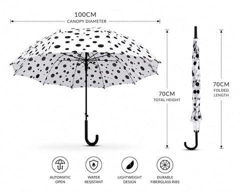 Classy Polka Dot Umbrella for Women & Girls
