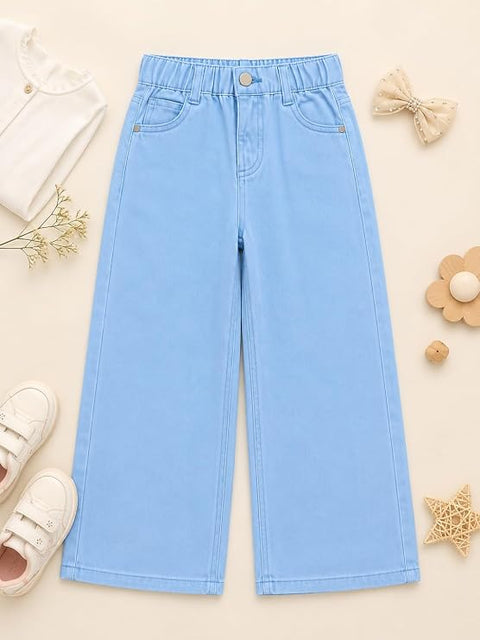 Girls Cotton Twill Wide Leg Pants