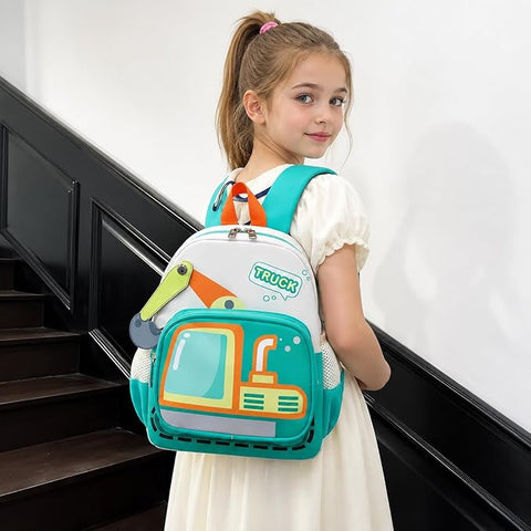 Kids Excavator Construction Vehicle School Bag