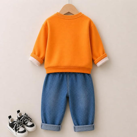 Boys Graphic Sweatshirt & Denim Jeans Co-ord Set