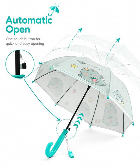 Kids Dinosaur Umbrella | Auto Open Sun & Rain Umbrella