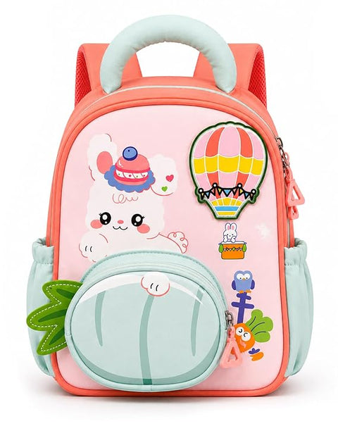 Bunny in Hot Air Balloon School Bag Backpack for Girls