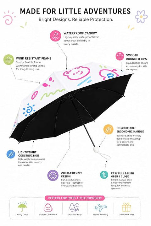 All Over Print 5 Fold Mini Travel Umbrella