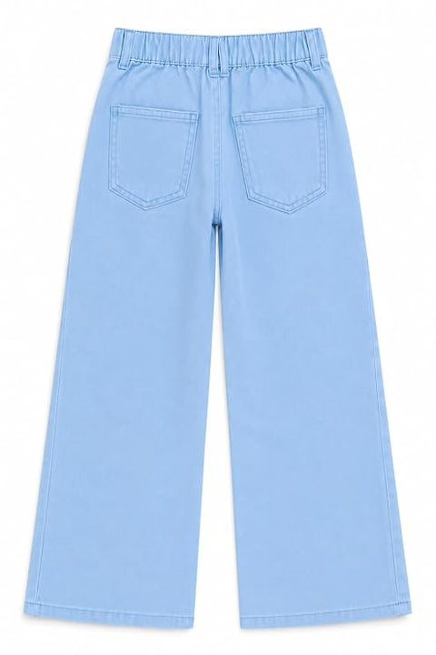 Girls Cotton Twill Wide Leg Pants