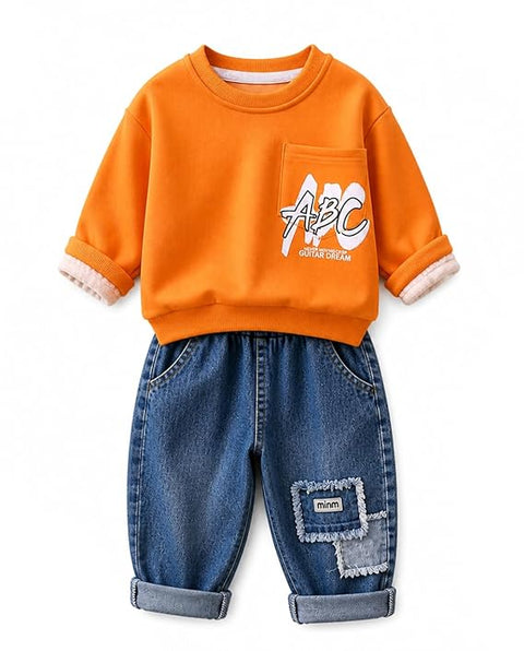 Boys Graphic Sweatshirt & Denim Jeans Co-ord Set