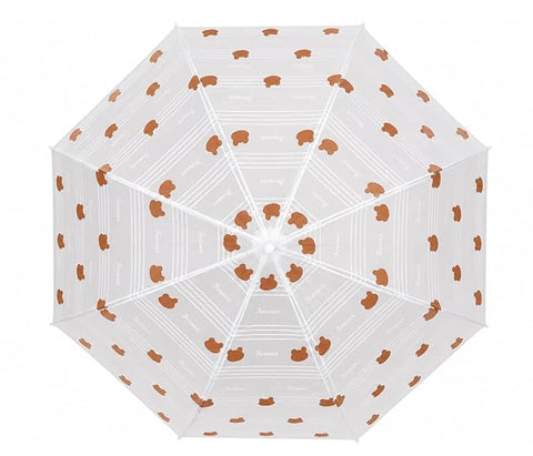 Minimalist Cute Bear Print J Handle Stick Umbrella