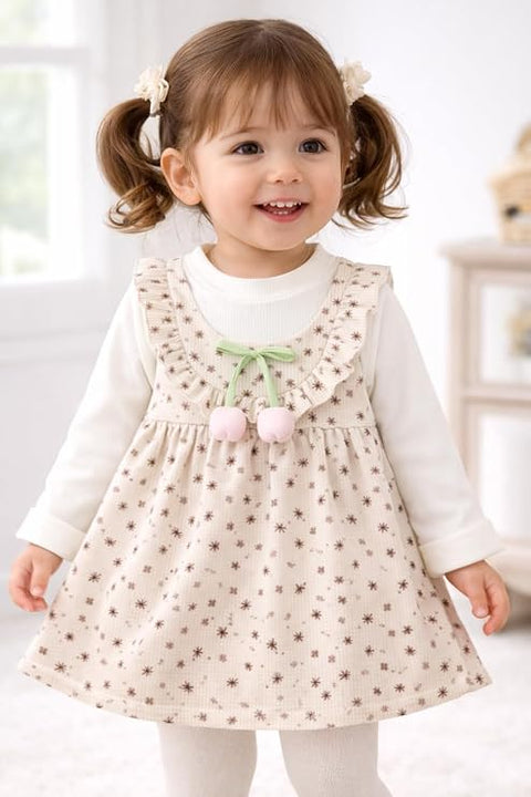 Baby Girls Floral Corduroy Full Sleeve Dress