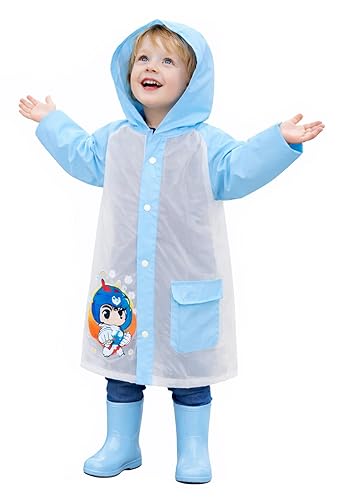 Blue EVA Hooded Raincoat