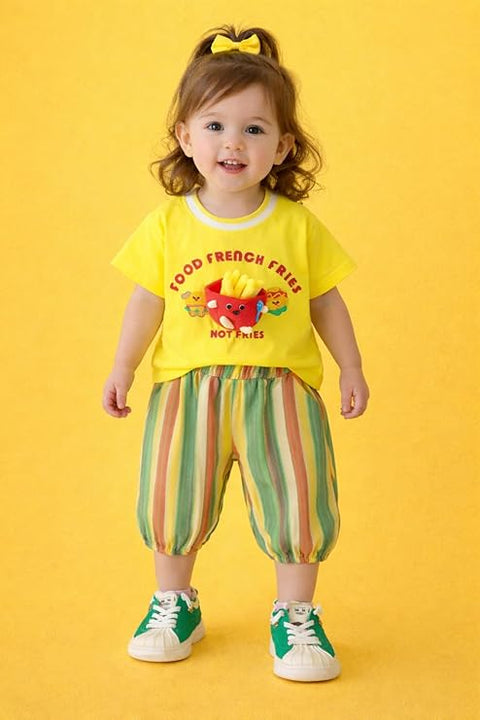 Kids  3D Fries Summer Co-Ord Set