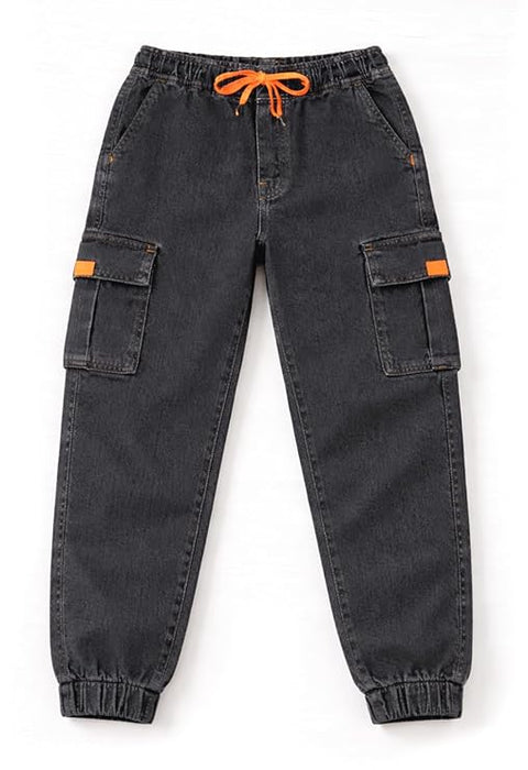 Kid's Trendy Cool Washed Casual Denim Jeans Pant with Elasticated Waistband