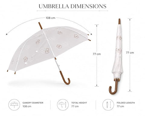 Minimalist Heart Cute Print J Handle Stick Umbrella
