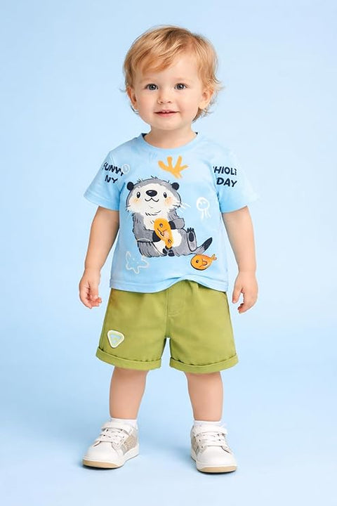 Boys Cartoon Otter Print Co-Ord Set
