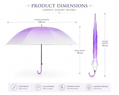 Bloomy Rain Umbrella | Lightweight Waterproof J Handle