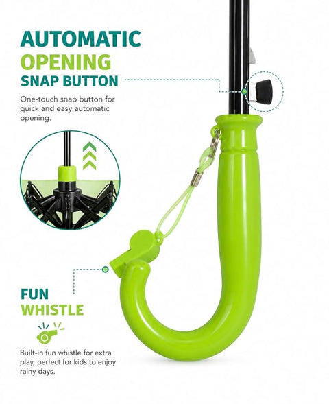 Kids Auto Open Dinosaur Rain Umbrella